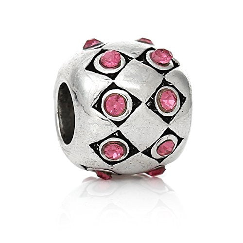 Birthday Month Charms W/ Round  Crystals Bead (June) - Sexy Sparkles Fashion Jewelry - 1