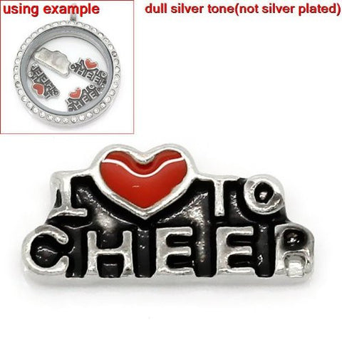 I love to Cheer Floating Charm For Glass Living Memory Lockets - Sexy Sparkles Fashion Jewelry - 2