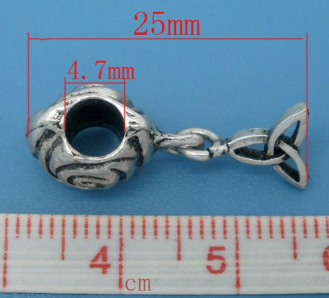 Rose w/ Celtic Knot Dangle European Bead Compatible for Most European Snake Chain Bracelet - Sexy Sparkles Fashion Jewelry - 4