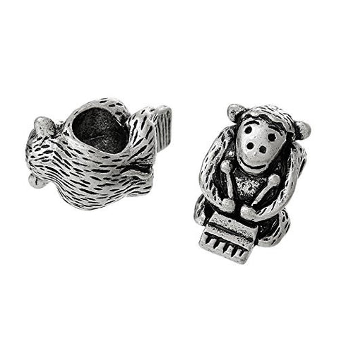 Drum Playing Monkey Bead Compatible for Most European Snake Chain Bracelet - Sexy Sparkles Fashion Jewelry - 2