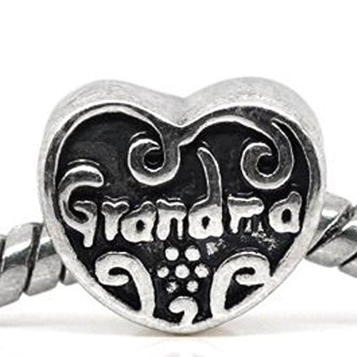 Grandma Heart European Bead Compatible for Most European Snake Chain Bracelet - Sexy Sparkles Fashion Jewelry - 1
