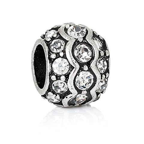 Clear crystal European Bead Compatible for Most European Snake Chain Charm Bracelet - Sexy Sparkles Fashion Jewelry - 1
