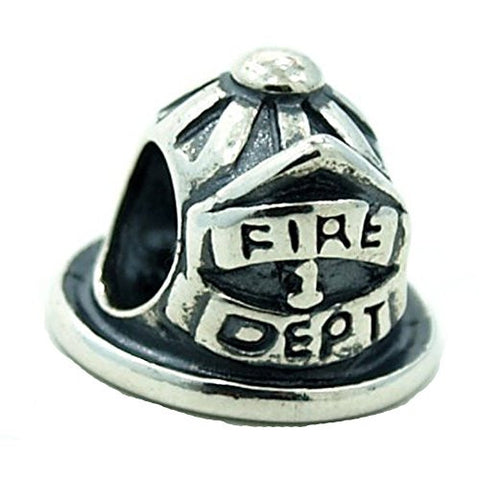 Fireman's Helmet European Bead Compatible for Most European Snake Chain Bracelet - Sexy Sparkles Fashion Jewelry - 1