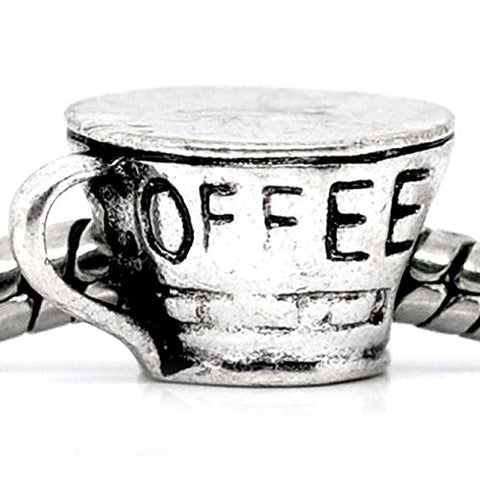 Coffee Cup Mug Charm European Bead Compatible for Most European Snake Chain Bracelet - Sexy Sparkles Fashion Jewelry - 1