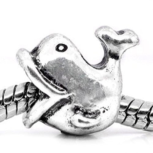 Whale Charm Spacer European Bead Compatible for Most European Snake Chain Bracelet - Sexy Sparkles Fashion Jewelry - 1