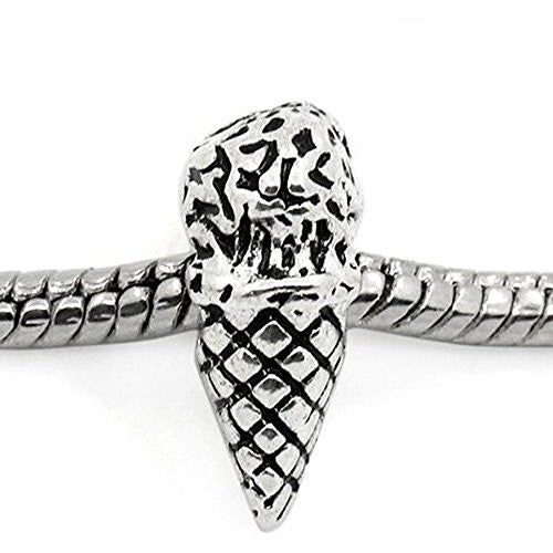 Ice Cream Cone Bead Spacer for Snake Chain Charm Bracelet
