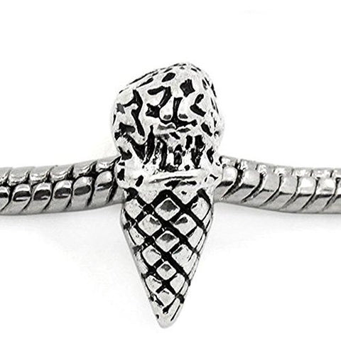 Ice Cream Cone Bead Spacer for Snake Chain Charm Bracelet - Sexy Sparkles Fashion Jewelry - 1