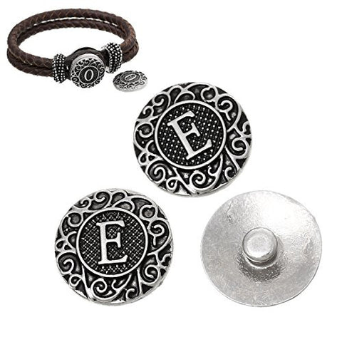 Alphabet Letter E Chunk Snap Button Pendant Fits Snaps Chunk Bracelet - Sexy Sparkles Fashion Jewelry - 2
