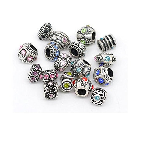 Ten Assorted Crystal Rhinestone Bead Charm Spacers - Sexy Sparkles Fashion Jewelry - 1