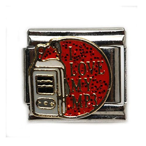 I Love My MP3 Italian Link Bracelet Charm - Sexy Sparkles Fashion Jewelry - 1