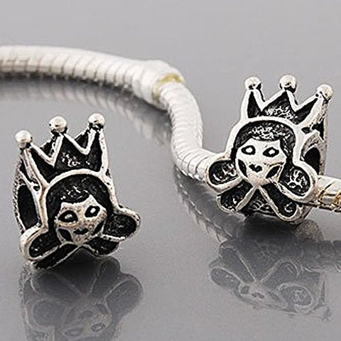 Princess Girl with Crown Charm European Bead Compatible for Most European Snake Chain Bracelet - Sexy Sparkles Fashion Jewelry - 2
