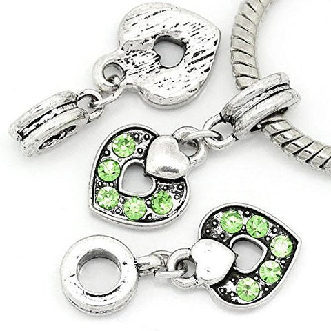 August Birthstone  Crystal Heart Bead Compatible for Most European Snake Chain Bracelet - Sexy Sparkles Fashion Jewelry - 2