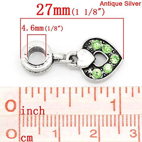 August Birthstone  Crystal Heart Bead Compatible for Most European Snake Chain Bracelet - Sexy Sparkles Fashion Jewelry - 3