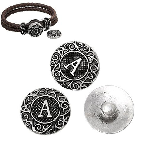 Alphabet Letter A Chunk Snap Button or Pendant Fits Snaps Chunk Bracelet - Sexy Sparkles Fashion Jewelry - 2