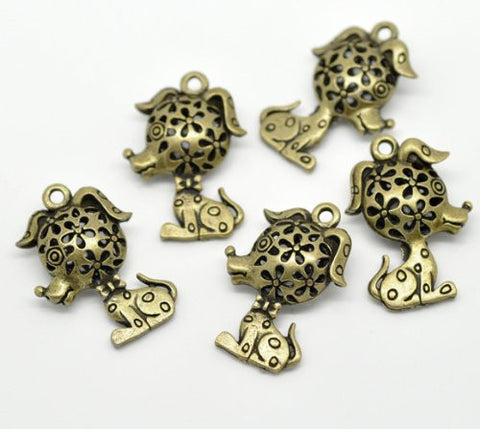 Dog Hallow Charm Pendant for Necklace - Sexy Sparkles Fashion Jewelry - 2