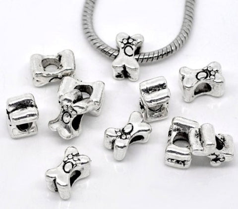 Paw Print on Dog Bone European Bead Compatible for Most European Snake Chain Bracelet - Sexy Sparkles Fashion Jewelry - 3