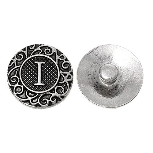 Alphabet Letter I Chunk Snap Button or Pendant Fits Snaps Chunk Bracelet - Sexy Sparkles Fashion Jewelry - 1