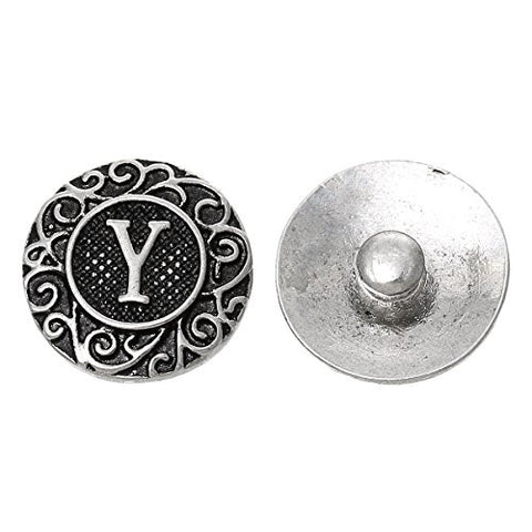 Alphabet Letter Y Chunk Snap Button or Pendant Fits Snaps Chunk Bracelet - Sexy Sparkles Fashion Jewelry - 1