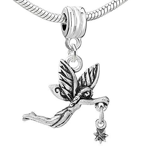 Star Fairy with Wings Dangle Charm Pendant for European Snake Chain Bracelet - Sexy Sparkles Fashion Jewelry