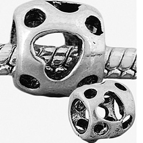 Hearts Design Barrel Style European Bead Compatible for Most European Snake Chain Bracelet - Sexy Sparkles Fashion Jewelry
