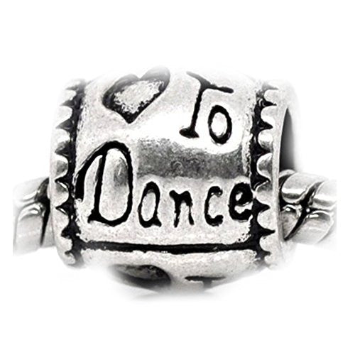 Love to Dance Heart Charm European Bead Compatible for Most European Snake Chain Bracelet - Sexy Sparkles Fashion Jewelry