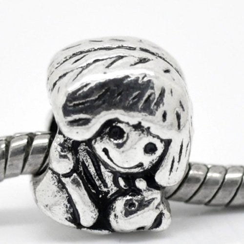 Happy Little Girl Charm European Bead Compatible for Most European Snake Chain Bracelet
