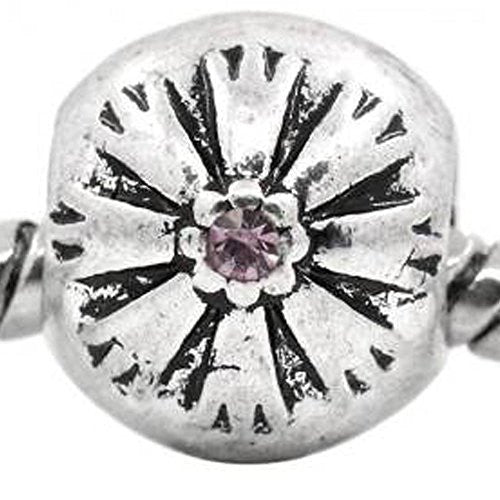Flower Pattern Bead Spacer for Snake Chain Bracelets (Amethyst)