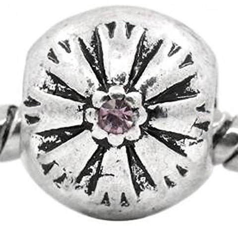 Flower Pattern Bead Spacer for Snake Chain Bracelets (Amethyst) - Sexy Sparkles Fashion Jewelry - 1