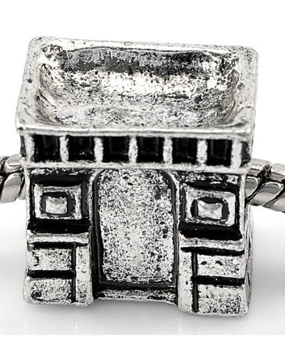 Paris Triumphal Arch Charm Spacer European Bead Compatible for Most European Snake Chain Bracelet - Sexy Sparkles Fashion Jewelry - 1