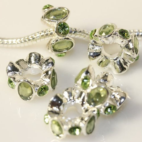 Light Green/period Birthstone  Charm European Bead Compatible for Most European Snake Chain Bracelet - Sexy Sparkles Fashion Jewelry - 2