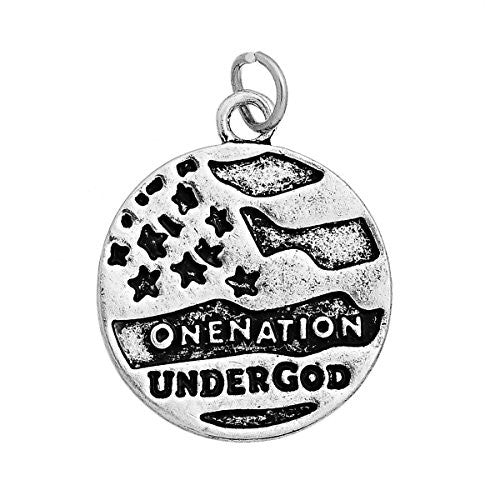 Dangling One Nation Under God Charm Bead for European Snake Chain Charm Bracelet - Sexy Sparkles Fashion Jewelry - 1