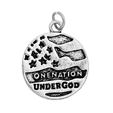 Dangling One Nation Under God Charm Bead for European Snake Chain Charm Bracelet - Sexy Sparkles Fashion Jewelry - 1