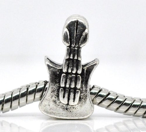 Guitar Charm Spacer European Bead Compatible for Most European Snake Chain Bracelet - Sexy Sparkles Fashion Jewelry - 1