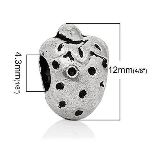 Strawberry Bead Compatible for Most European Snake Chain Bracelet - Sexy Sparkles Fashion Jewelry - 3