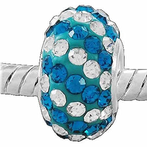 White and Clear  Crystal Charm Spacer European Bead Compatible for Most European Snake Chain Bracelet - Sexy Sparkles Fashion Jewelry - 1