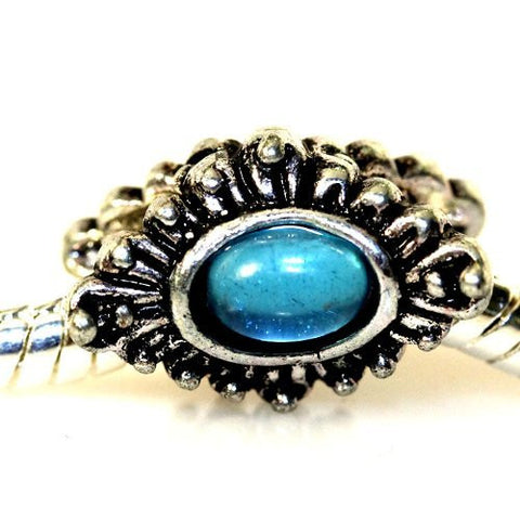 Silver Tone Enamel Charm Bead for Snake Chain Bracelets (Royal Blue) - Sexy Sparkles Fashion Jewelry - 3