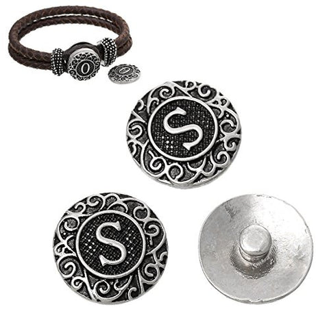 Alphabet Letter S Chunk Snap Button Pendant Fits Snaps Chunk Bracelet - Sexy Sparkles Fashion Jewelry - 2
