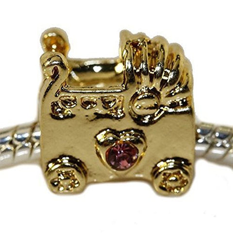 Baby Stroller Charm European Bead Compatible for Most European Snake Chain Bracelet - Sexy Sparkles Fashion Jewelry - 1