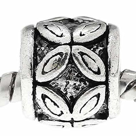 Leaf Design on Charm Bead For Snake Charm Bracelet - Sexy Sparkles Fashion Jewelry - 1