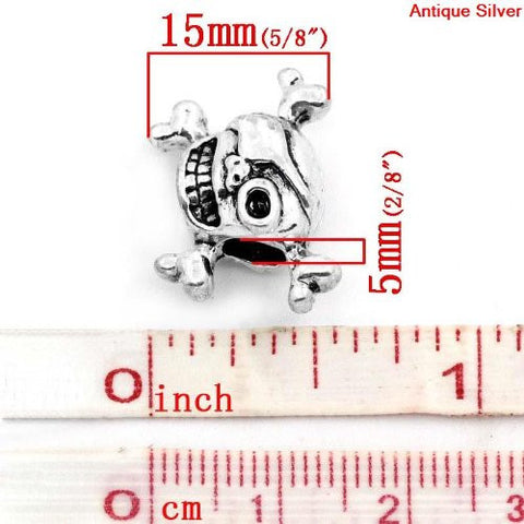 Pirate Skull Spacer European Bead Compatible for Most European Snake Chain Bracelet - Sexy Sparkles Fashion Jewelry - 3
