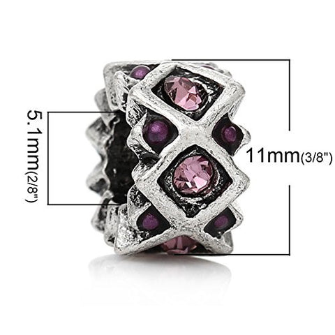 Purple European Bead Compatible for Most European Snake Chain Charm Bracelet - Sexy Sparkles Fashion Jewelry - 3