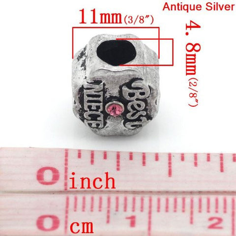 Best Niece Flower Shape Charm Bead Spacer For Snake Chain Bracelets (Pink) - Sexy Sparkles Fashion Jewelry - 2