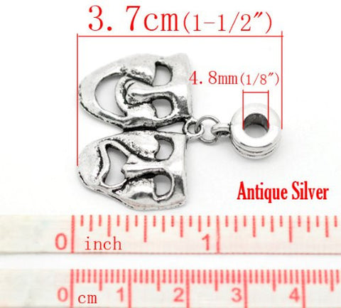 Masks Charm Dangle Spacer European Bead Compatible for Most European Snake Chain Bracelet - Sexy Sparkles Fashion Jewelry - 2