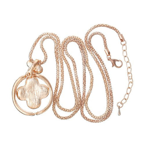 Snake Chain Pendant Necklace Gold Tone Flower with Clear  Crystals with Extension Chain 28 Long - Sexy Sparkles Fashion Jewelry - 2