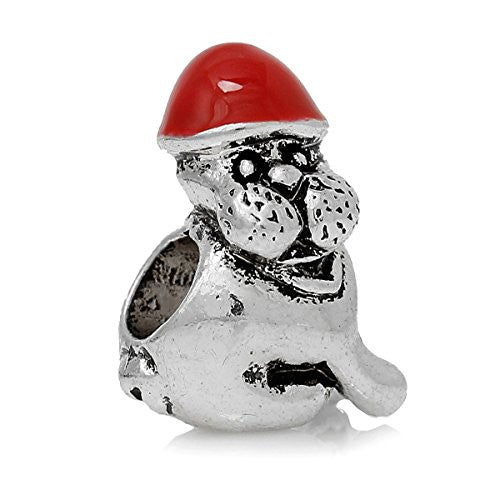 Christmas Dog Charm Bead for European Snake Chain Charm Bracelet