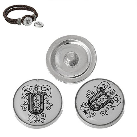 Alphabet Letter U Chunk Snap Button or Pendant Fits Snaps Chunk Bracelet - Sexy Sparkles Fashion Jewelry - 3
