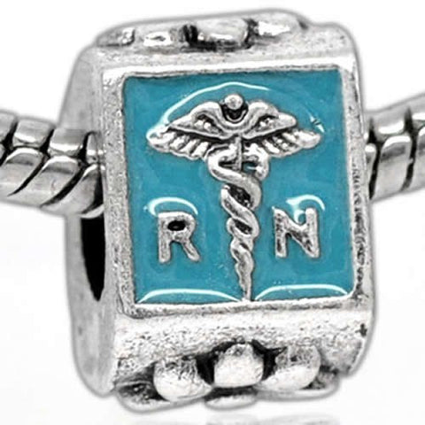 RN Registered Nurse Caduceus European Bead Compatible for Most European Snake Chain Bracelet - Sexy Sparkles Fashion Jewelry - 3