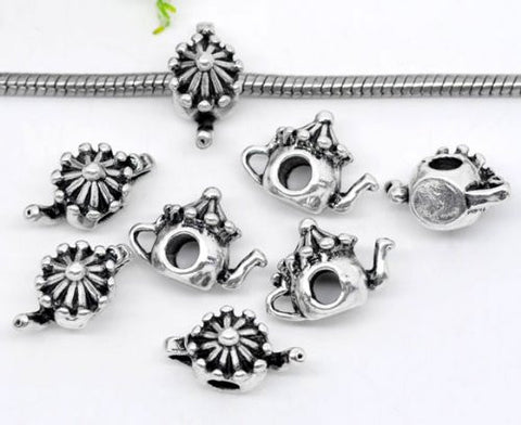 Teapot Charm Spacer European Bead Compatible for Most European Snake Chain Bracelet - Sexy Sparkles Fashion Jewelry - 2
