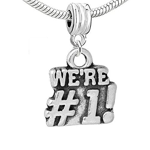 We're #1! Charm Bead for European Snake Chain Charm Bracelet - Sexy Sparkles Fashion Jewelry