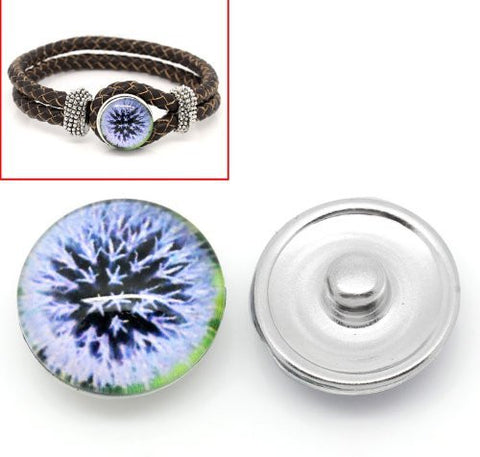 Dandelion Design Glass Chunk Charm Button Fits Chunk Bracelet - Sexy Sparkles Fashion Jewelry - 4